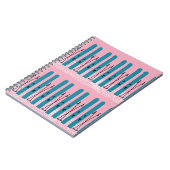 Skis bleu sur carnet rose (Côté gauche)