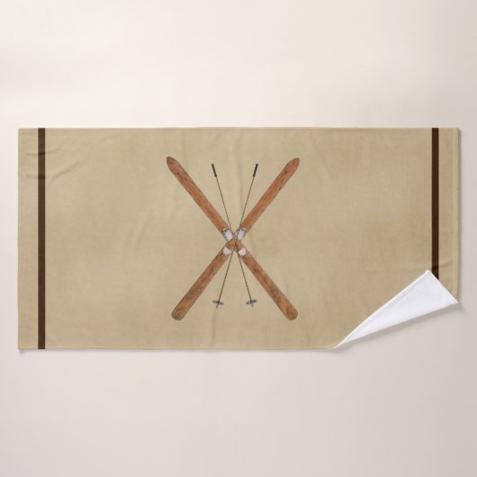 Skis De Fond Et Polonais (Serviette de bain)