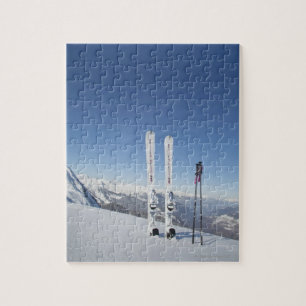 Skis en Ski Poles Legpuzzel