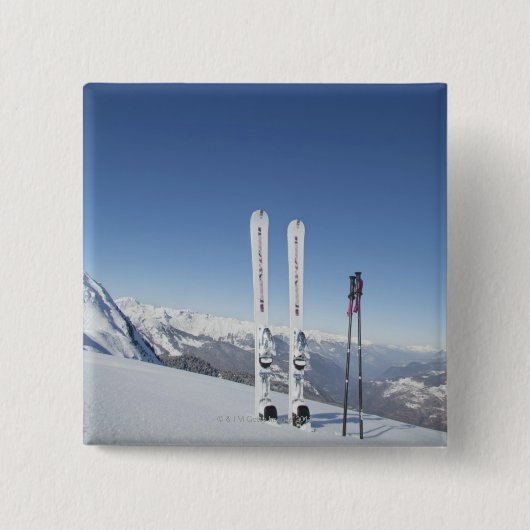 Skis en Ski Poles Vierkante Button 5,1 Cm (Voorkant)
