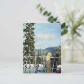 Skis en Snowboards op Mountain Top Briefkaart (Staand voorkant)