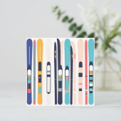 Skis Feestdagenkaart (Staand voorkant)