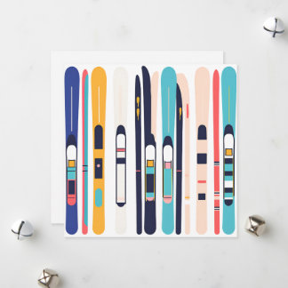 Skis Feestdagenkaart