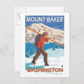 Skis met meer sneeuw - Baker, WA Briefkaart (Voorkant / Achterkant)