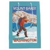 Skis met meer sneeuw - Baker, WA Medium Cadeauzakje (Voorkant)
