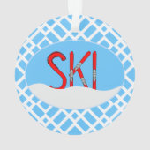 Skis Rouges Et Neige Dans Un Oval (dos)