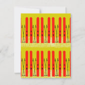 Skis rouges sur carte jaune (Devant)