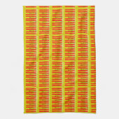Skis rouges sur serviette de cuisine jaune (Vertical)
