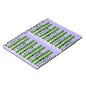 Skis verts sur carnet violet (Côté gauche)