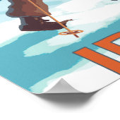 Skis voor het dragen van sneeuw poster (Hoek)
