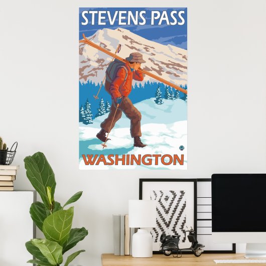 Skis voor het vervoeren van sneeuw - Stevens passe Poster (Thuiskantoor)