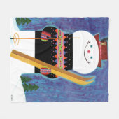 Skis voor Snowman Fleece Deken (Voorkant (Horizontaal))