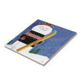 Skis voor Snowman Tegeltje (Zijkant)