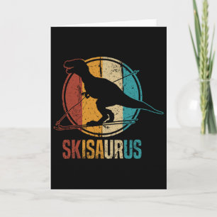 Skisaurus Grappige Skiende Dino Ski Dinosaurus Ski Kaart