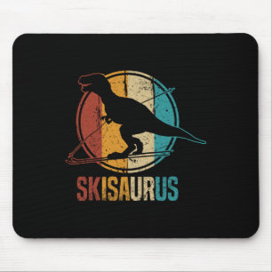 Skisaurus Grappige Skiende Dino Ski Dinosaurus Ski Muismat