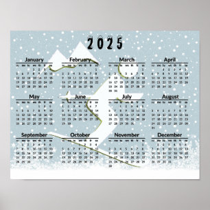 Skisport Scene 2025 Kalender Poster