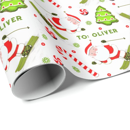 Skisport Skiloper Vakantie Cadeau Cadeaupapier (Rol Hoek)