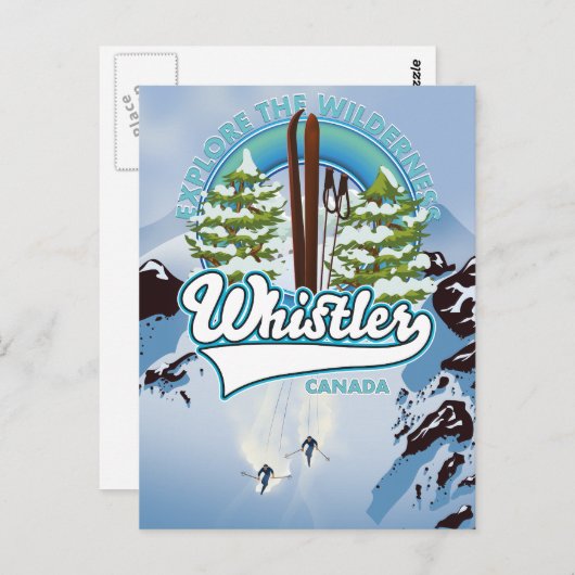 skisposter van flessler Canada. Briefkaart (Voorkant / Achterkant)