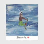 Skisprong kunst sticker (Vel)