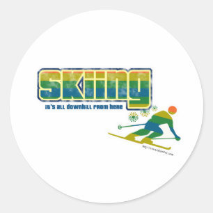  skistijl ronde sticker