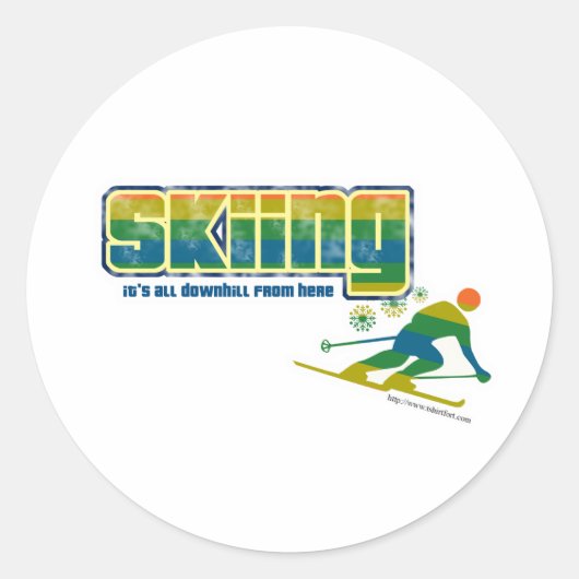  skistijl ronde sticker (Voorkant)