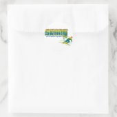  skistijl ronde sticker (Tas)