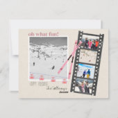 Skithema Winter Wonderland Kerstfoto Feestdagenkaart (Achterkant)