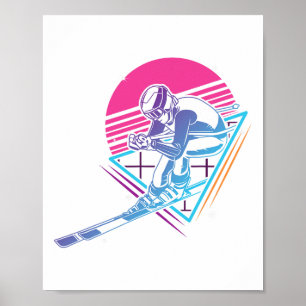 Skiuitstap Skiën Retro Vintage 80s 90s Poster
