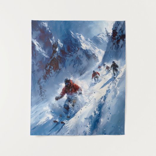 skiwandtapijt wandkleed (Voorkant)