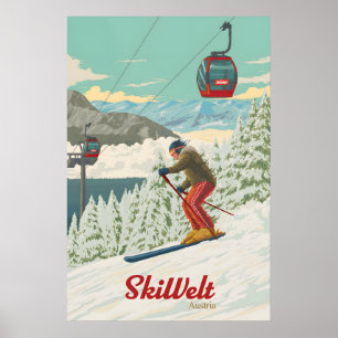 SkiWelt Oostenrijk Skigebied Reisposter Poster