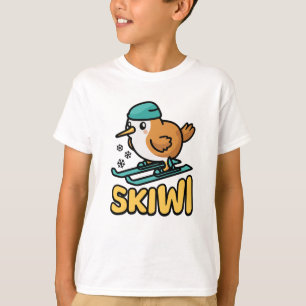 Skiwi! Schattige skiën Kiwi Pun T-shirt