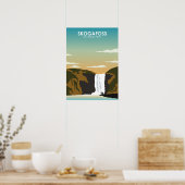 Skogafoss Islande Waterfall Affiche de voyage (Cuisine)