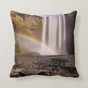 Skógafoss Polyester Sierkussen 16 x 16 inch
