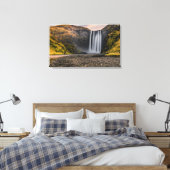 Skogafoss Waterval in de zondagsopstand Canvas Afdruk (Insitu (Slaapkamer))