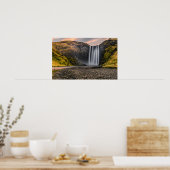 Skogafoss Waterval in de zondagsopstand Poster (Keuken)