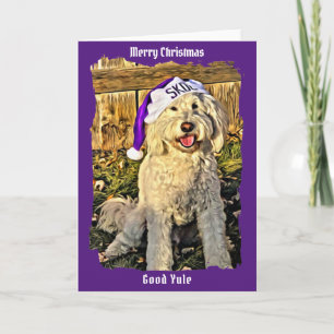SKOL Golden doodle Chien Christmas Yule Carte de v