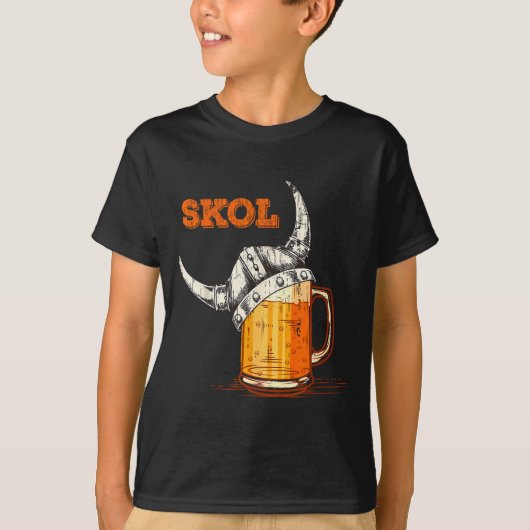 Skol Nordic Viking Helmet Drinking Gl T-shirt (Voorkant)