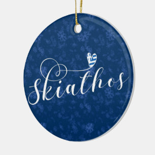 Skopelos met Griekse vlag Keramisch Ornament