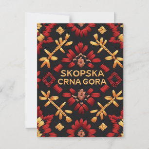 Skopska Crna Gora Borduurwerk Design Canvas tas Briefkaart