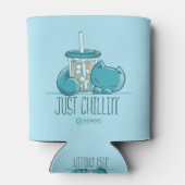 Skribbles: Gewoon chillin' (blauw) Blikjeskoeler (Achterkant)