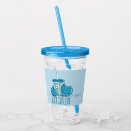 Skribbles: Gewoon chilline' (blauw) Acryl Drinkbeker