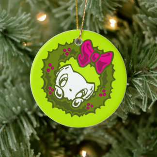 Skribbles the Cat: Kerstmis Keramisch Ornament