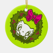 Skribbles the Cat: Kerstmis Keramisch Ornament (Voorkant)