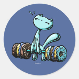 Skribbles: Zwakte voor donuts (blauw) Ronde Sticker