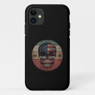 SKULL-AMERIKAANSE VLAG PATRIOTISCH VERSCHIJNSEL iPhone 11 HOESJE
