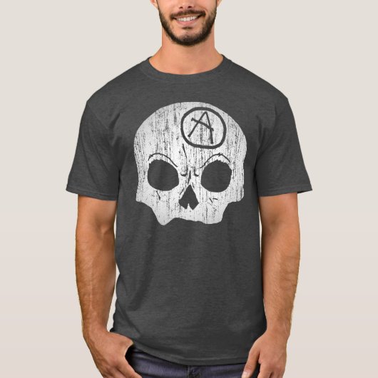Skull Anarchy Charcoal Heather Gray T-Shirt (Voorkant)