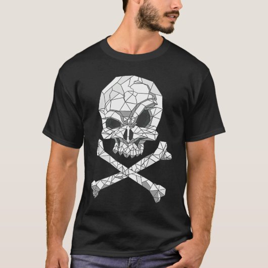 Skull And Bones Geometric Bizarre Dark T-shirt (Voorkant)