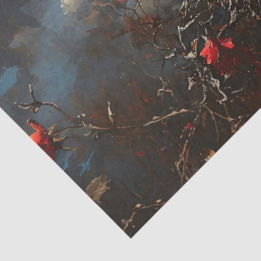 Skull and Crimson Rozen Decoupage Tissuepapier (Detail)