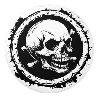 Skull and Cross Bones Design Keramische Knop