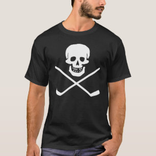 Skull and Cross Sticks Donker T-shirt